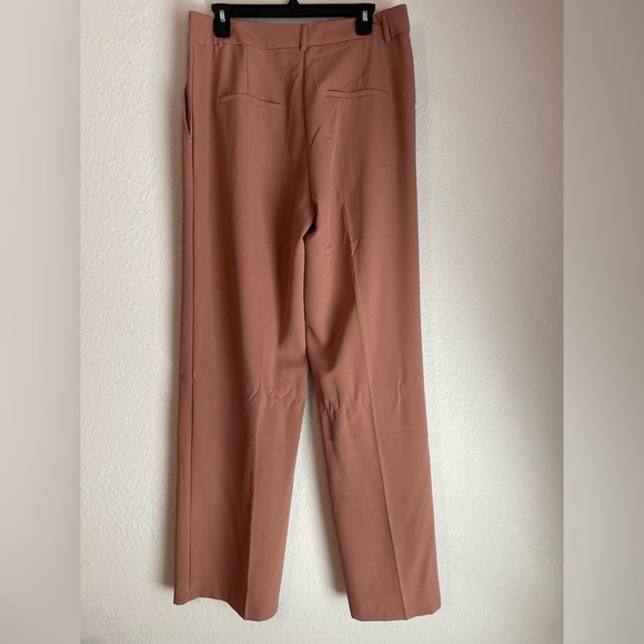 Shinestar Women's Wide Leg High Waist Pants in Peach Tan color size L - Picture 4 of 7